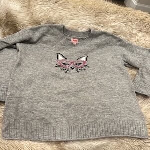 Evri 2X Gray Cat Sweater for Women